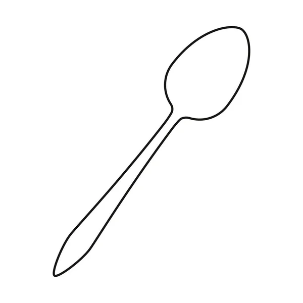 Cucchiaio utensile posate da cucina — Vettoriale Stock