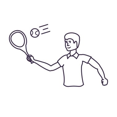 adam tenis raket ile oynuyor