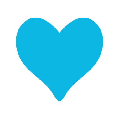 Beyaz arka plan üzerinde mavi aşk kalp