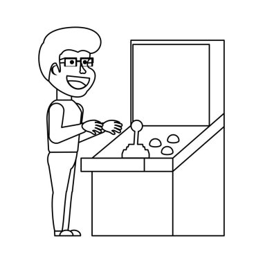 ergen Retro konsol video oyun makinesi oynarken