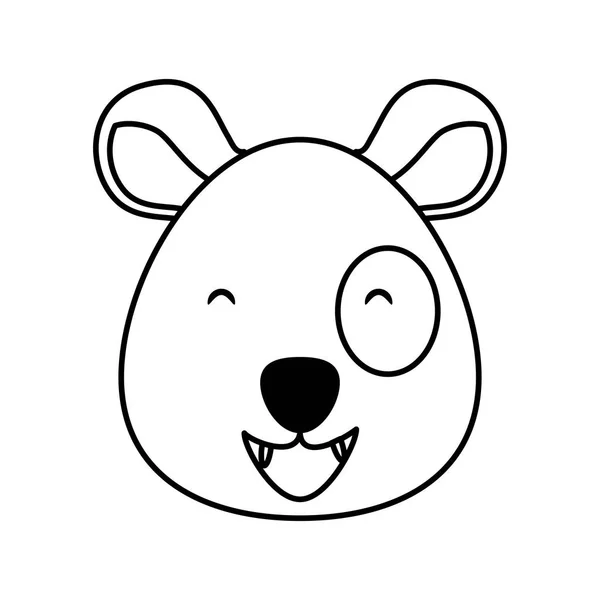 Head of bear panda wildlife animal icon — Stock Vector