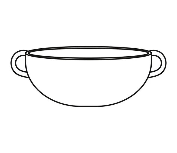 Tazón dos manijas cocina utensilio — Vector de stock