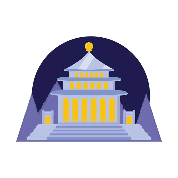 Arquitectura tradicional de china icono aislado — Vector de stock