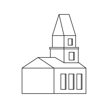 Beyaz arka planda yapı anahat