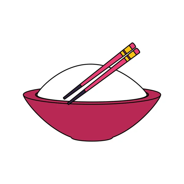 Ris skålen kinesisk mat ikon — Stock vektor