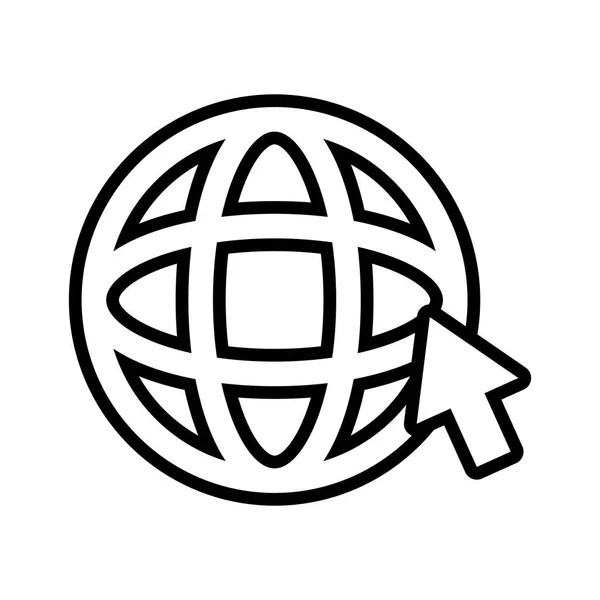 Ícone do navegador planeta esfera — Vetor de Stock