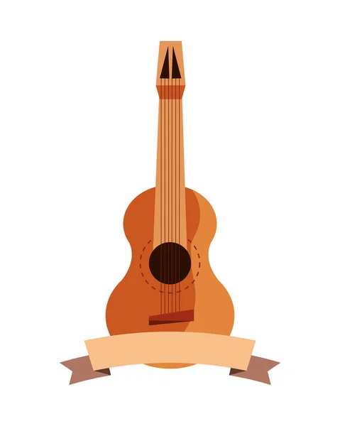 Instrumento de guitarra música fita decoração — Vetor de Stock