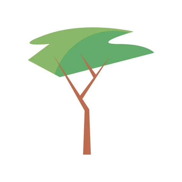 Delineado bosque de árboles diseño botánico — Vector de stock