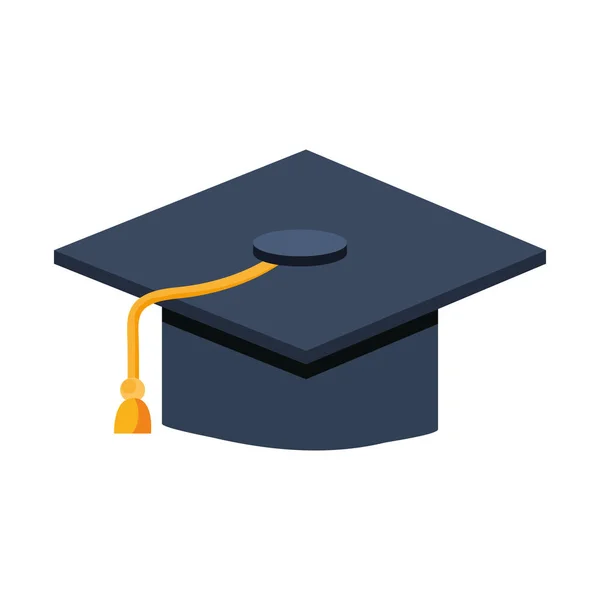 Graduation hat school on white background — Stock Vector