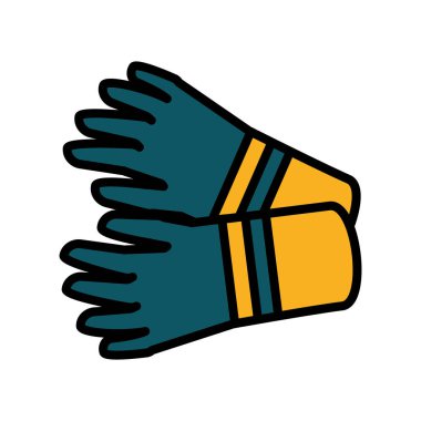 Sanayi eldiven izole simgesi