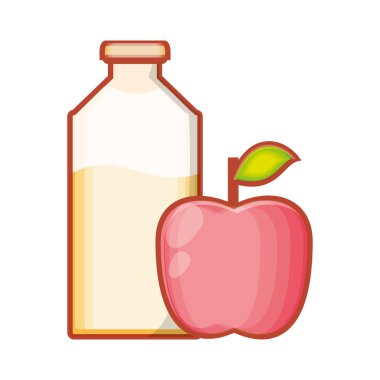 elma izole simgesi ile meyve suyu şişe