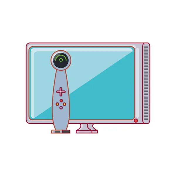 Tv with joystick for video game isolated icon — Stock Vector