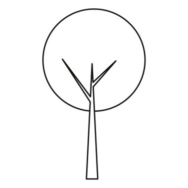 Beyaz arka planda ağaç anahattı