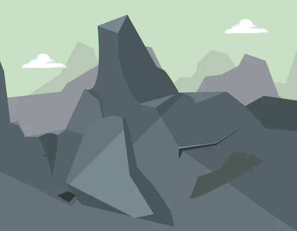 Doğal gökyüzü kayalık dağlar manzara — Stok Vektör
