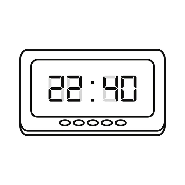 Hora del reloj digital sobre fondo blanco — Vector de stock