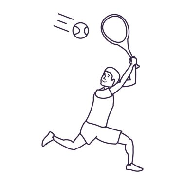 adam tenis raket ile oynuyor