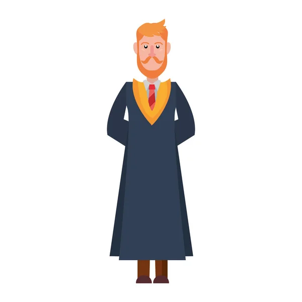 Graduate man College dragen gewaad — Stockvector