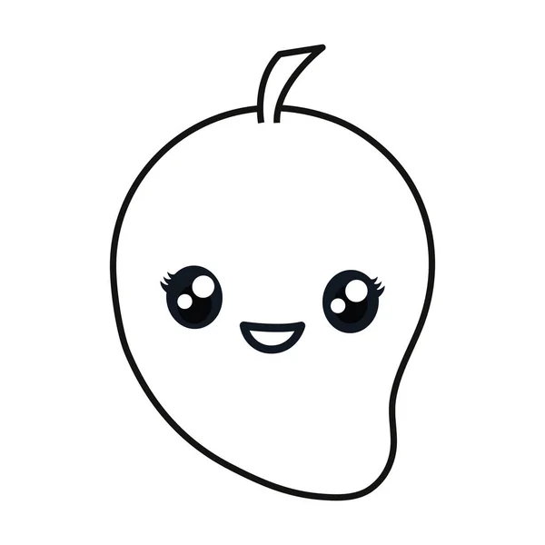 Diseño de frutas kawaii — Vector de stock