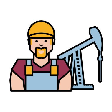 işçi karakteri ile petrol kazı matkap Sanayi