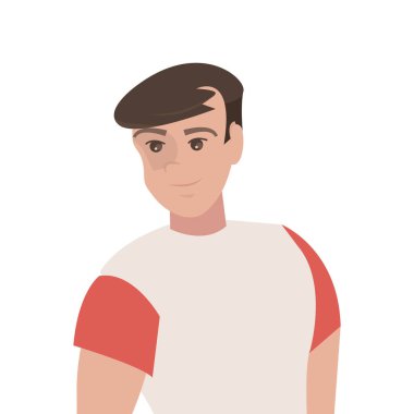 beyaz zemin üzerine genç adam portresi