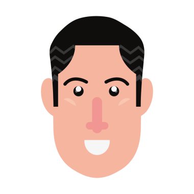 Beyaz arka planda adam yüz karakter