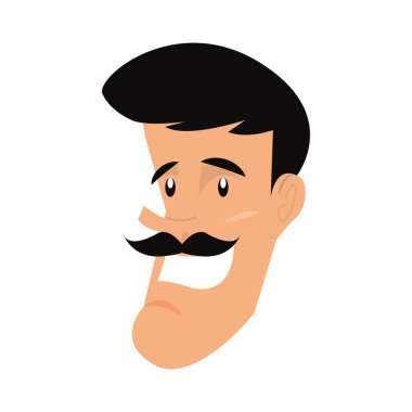 adam karikatür karakter mutlu yüz