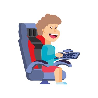 Çocuk oturan oyun video oyunu