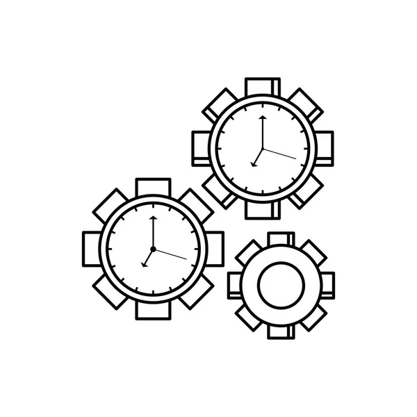 Relojes de pared con forma de piñón icono aislado — Vector de stock