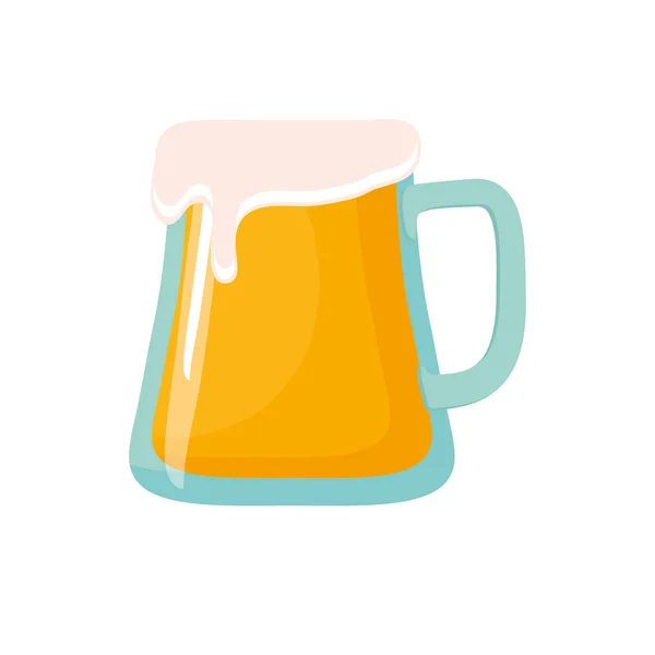 Μπύρα γυάλινη κούπα ποτό κρύου αφρού — Διανυσματικό Αρχείο