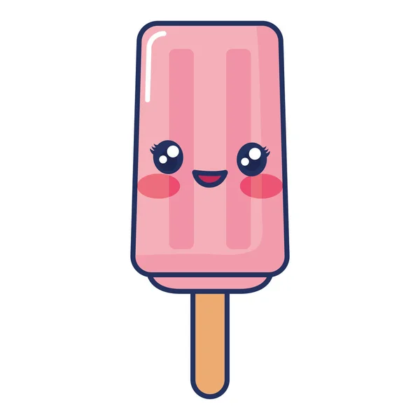 Kawaii ice lollipop icon — Stock Vector