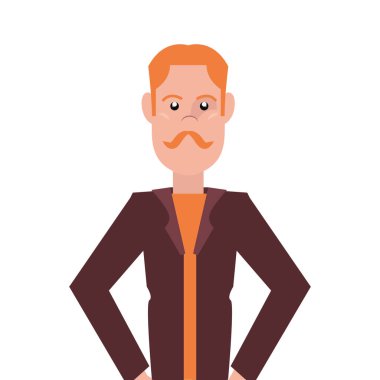 Beyaz arka planda adam portre karakteri