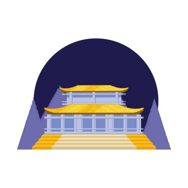 Çin izole simge geleneksel mimari