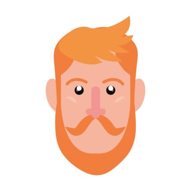 Beyaz arka planda adam yüz karakter