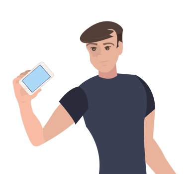 adam mobil ile bir selfie alarak