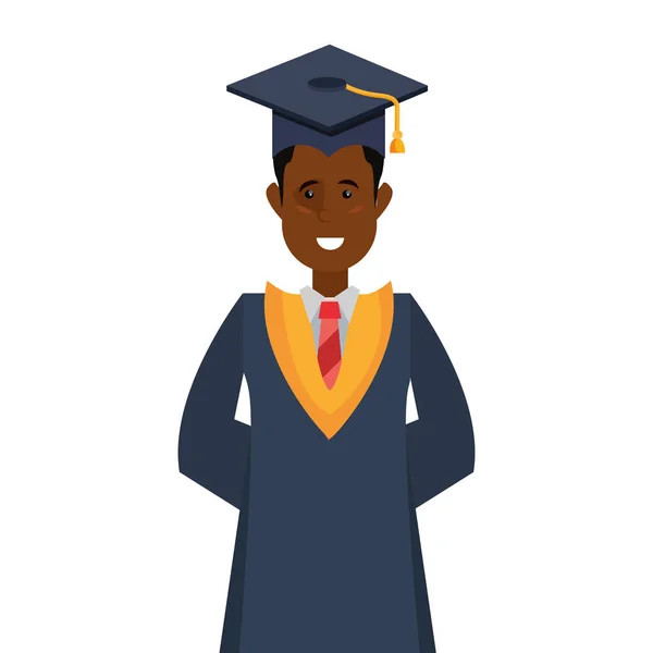Portret absolwenta z kapeluszem dyplomowym — Wektor stockowy