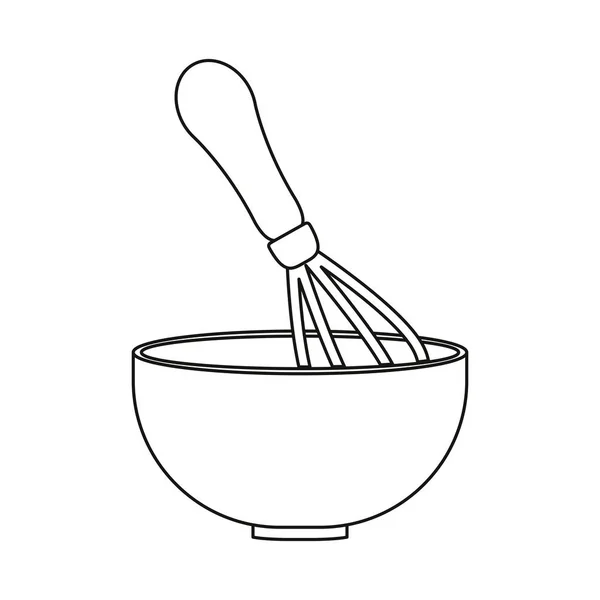 Ciotola cucina frusta utensile pasticceria — Vettoriale Stock