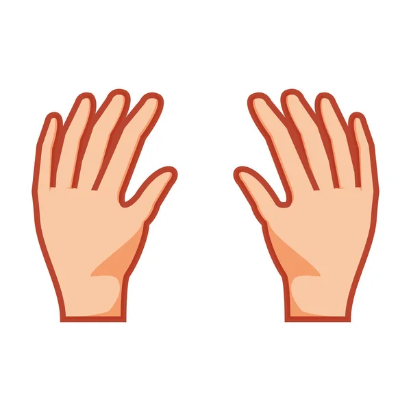 Mãos humano ícone isolado — Vetor de Stock
