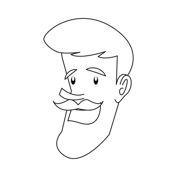Щасливий чоловік обличчя персонажа мультфільм — стоковий вектор