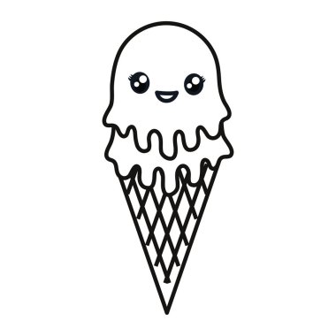 Kawaii dondurma simgesi