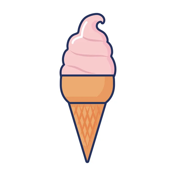 Helado helado helado cono oblea dulce — Vector de stock