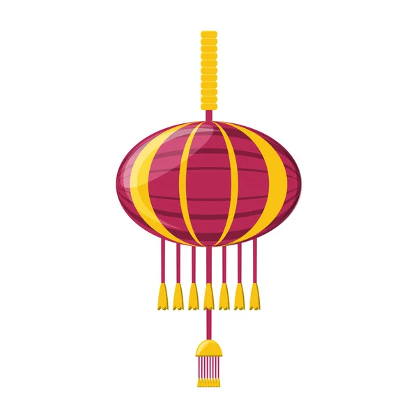 Chinese lantern isolated icon — Stock Vector