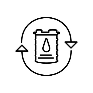 etrafında oklar ile benzin varil