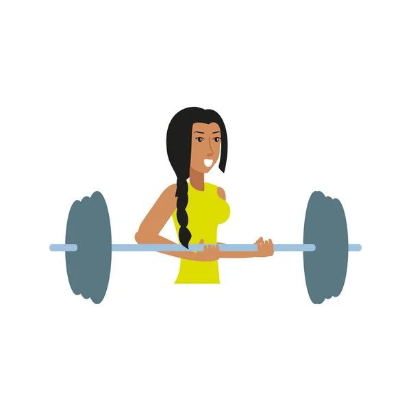 young athletic woman with dumbbell sport