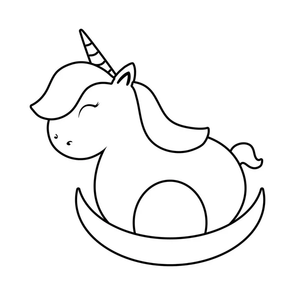 Ikon unicorn lucu - Stok Vektor