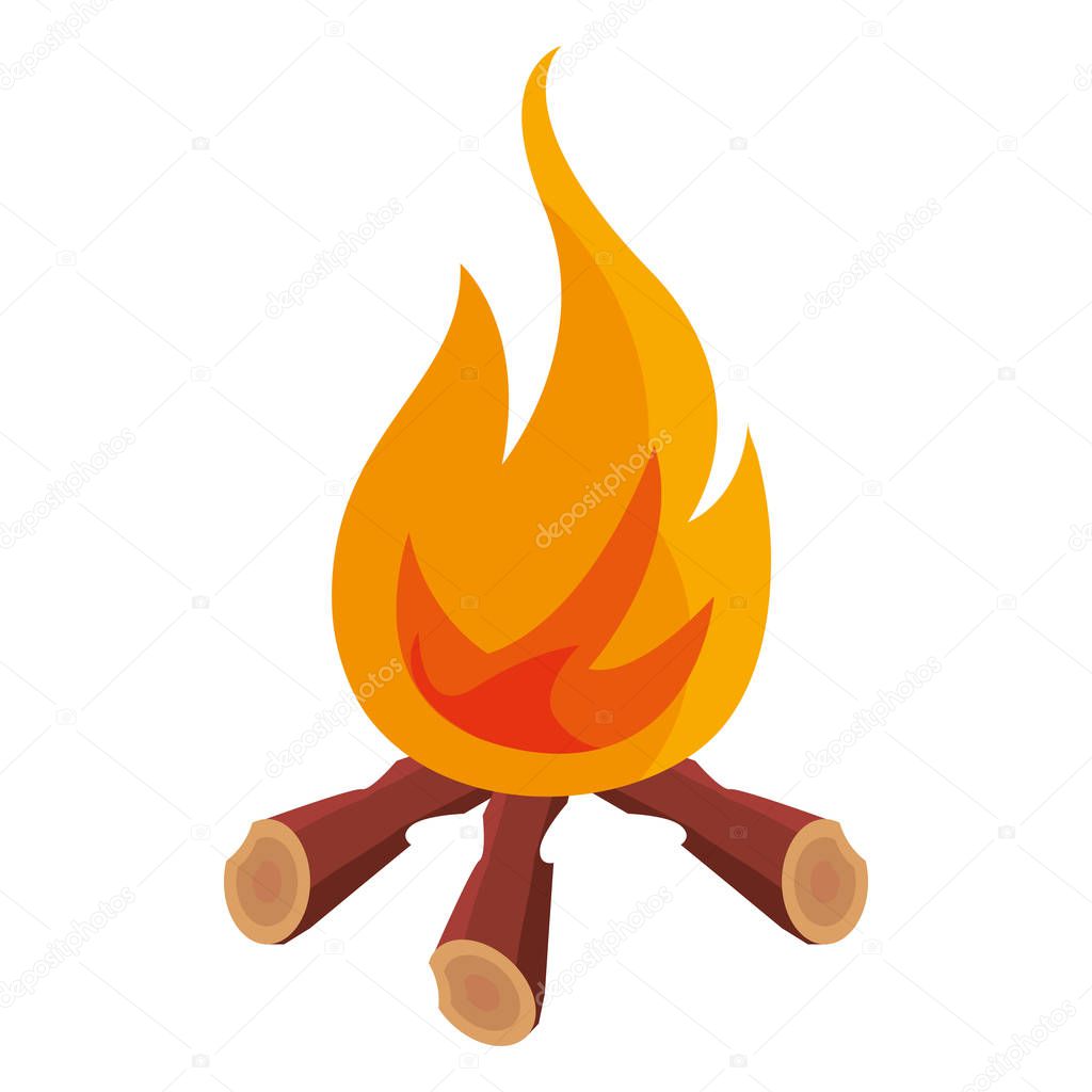 bonfire wooden trunks flame