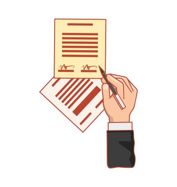 Belge yalıtılmış simgesi el imzalama