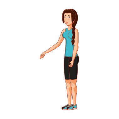 genç atletik kadın avatar karakter