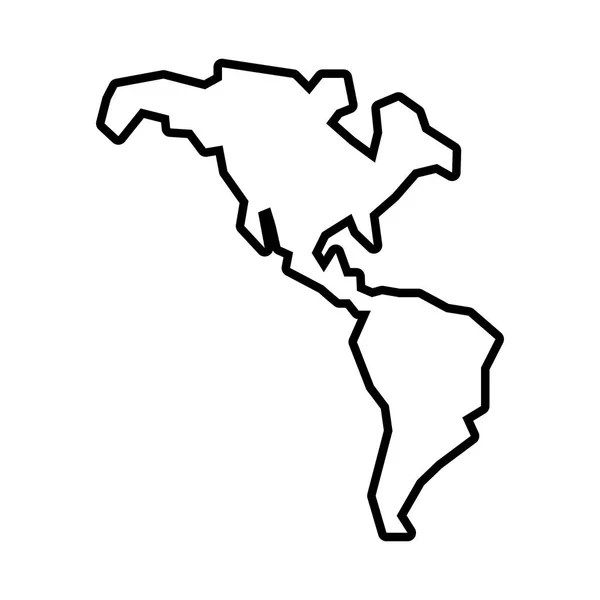 Continente americano mapa icono — Vector de stock