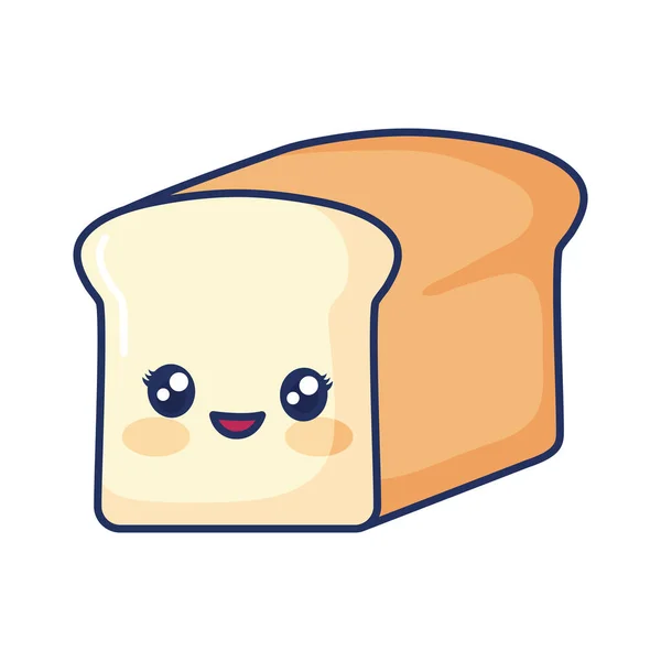 Kawaii kenyér ikon — Stock Vector