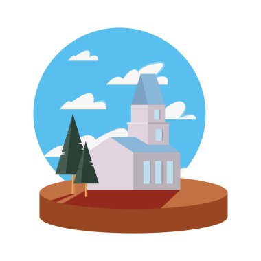 Bina bulutlar gökyüzü manzara çam